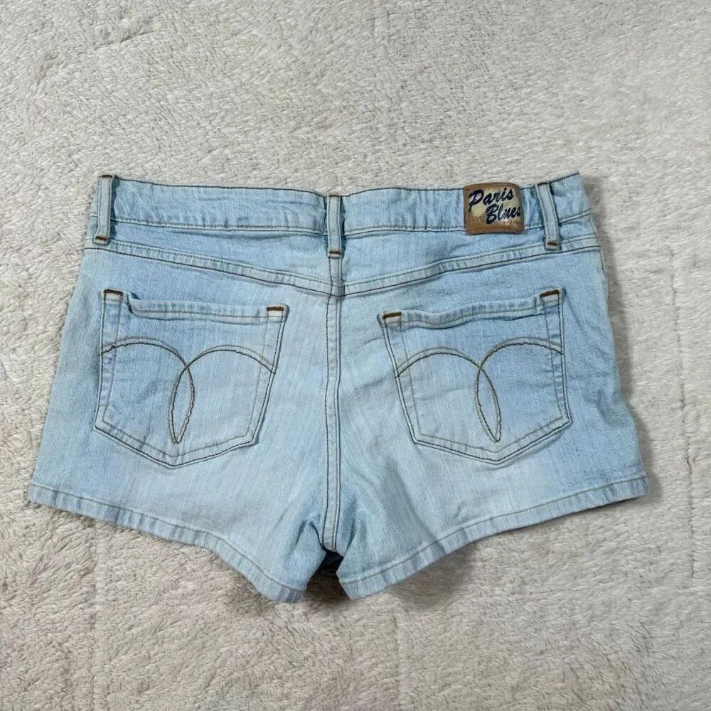 Y2K Paris Blues Light Wash Denim Jean Booty Shorts